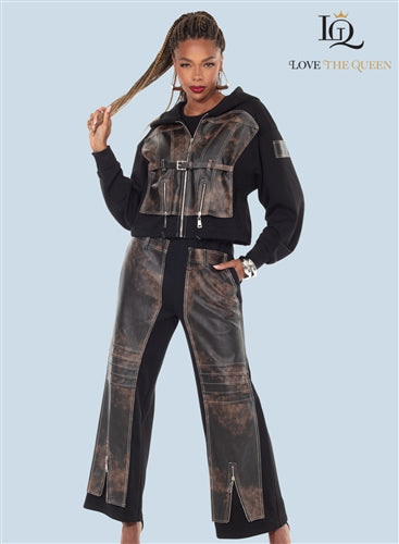 Love The Queen 17622 2pc Jacket and Pant Set