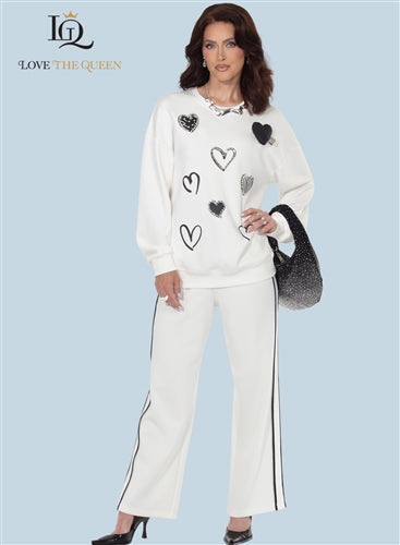 Love The Queen 17638 2pc Top and Pant Set