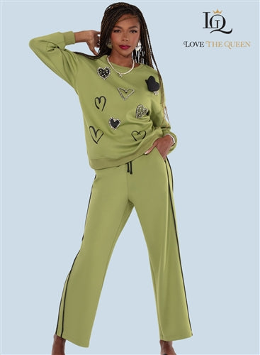 Love The Queen 17638 2pc Top and Pant Set
