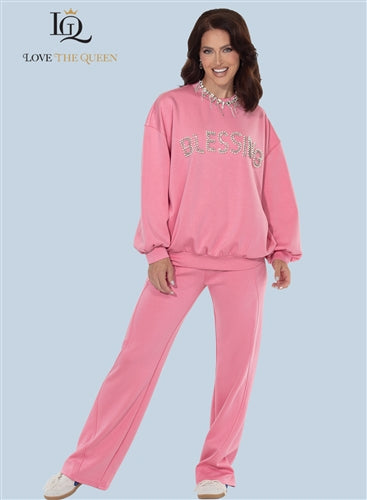 Love The Queen 17640 2pc Top and Pant Set