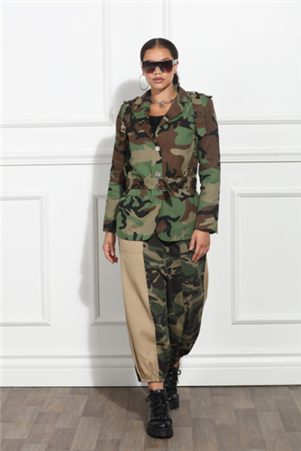 Luxe Moda LM391 Belted Camo Jacket