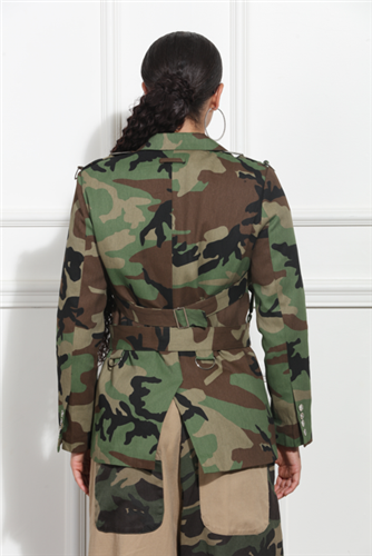 Luxe Moda LM391 Belted Camo Jacket