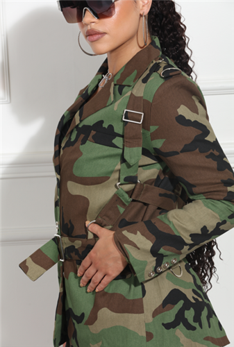 Luxe Moda LM391 Belted Camo Jacket