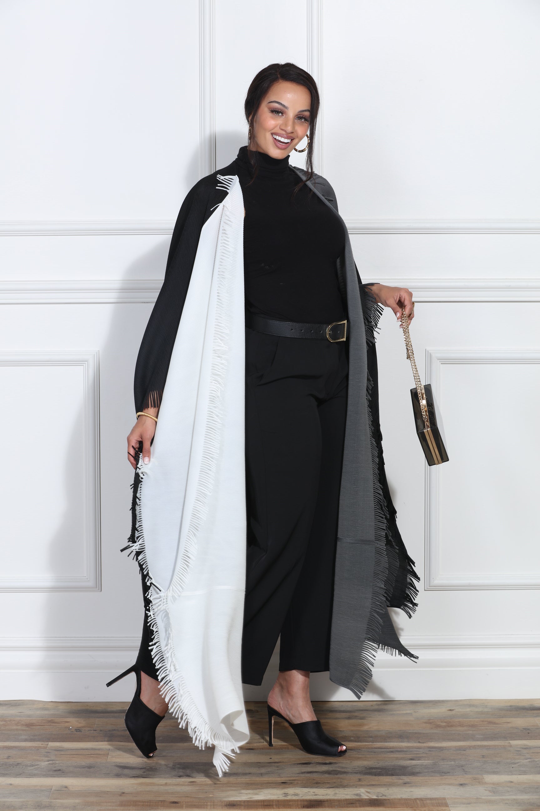 Luxe Moda LM403 Two Tone Fringe Duster