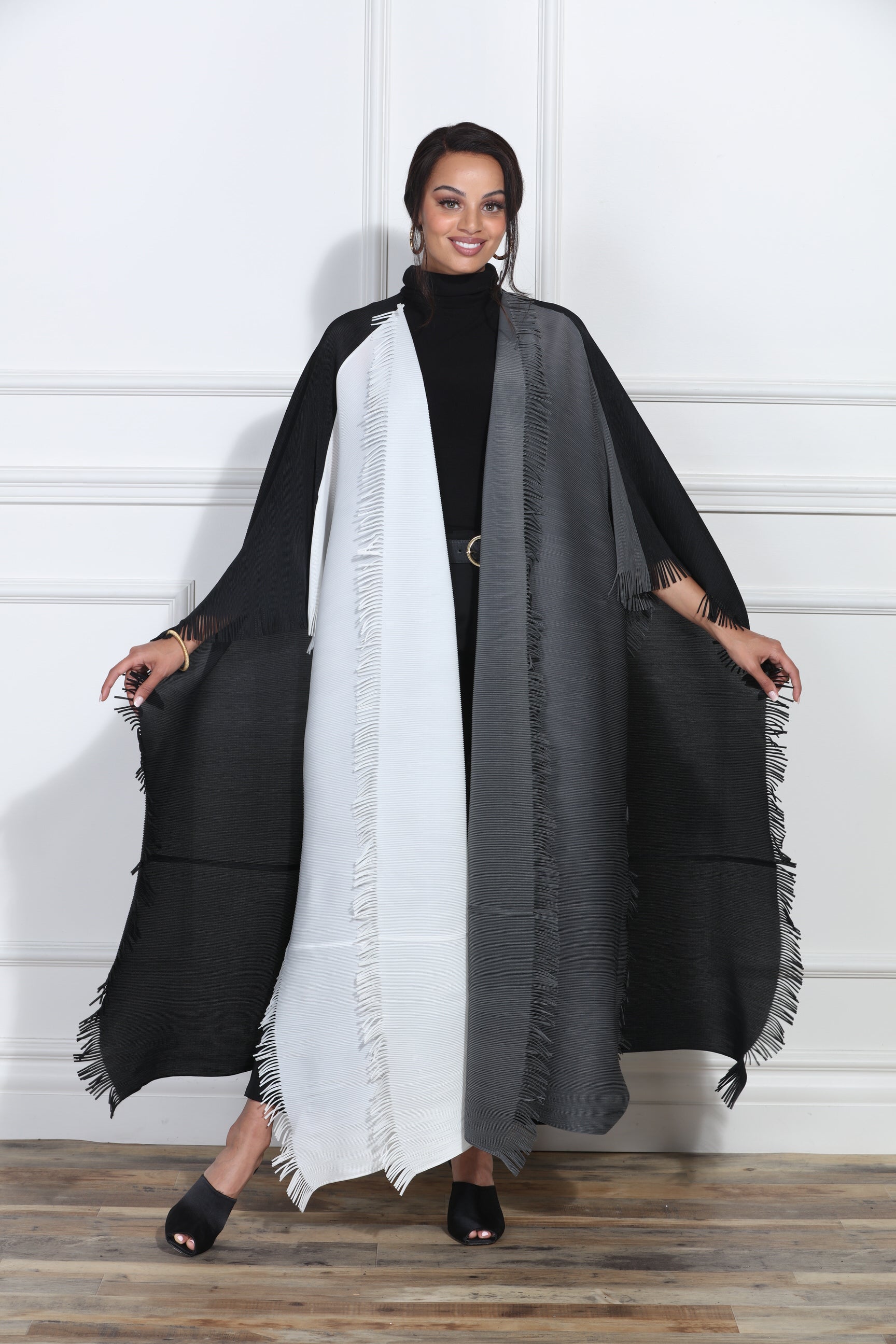 Luxe Moda LM403 Two Tone Fringe Duster