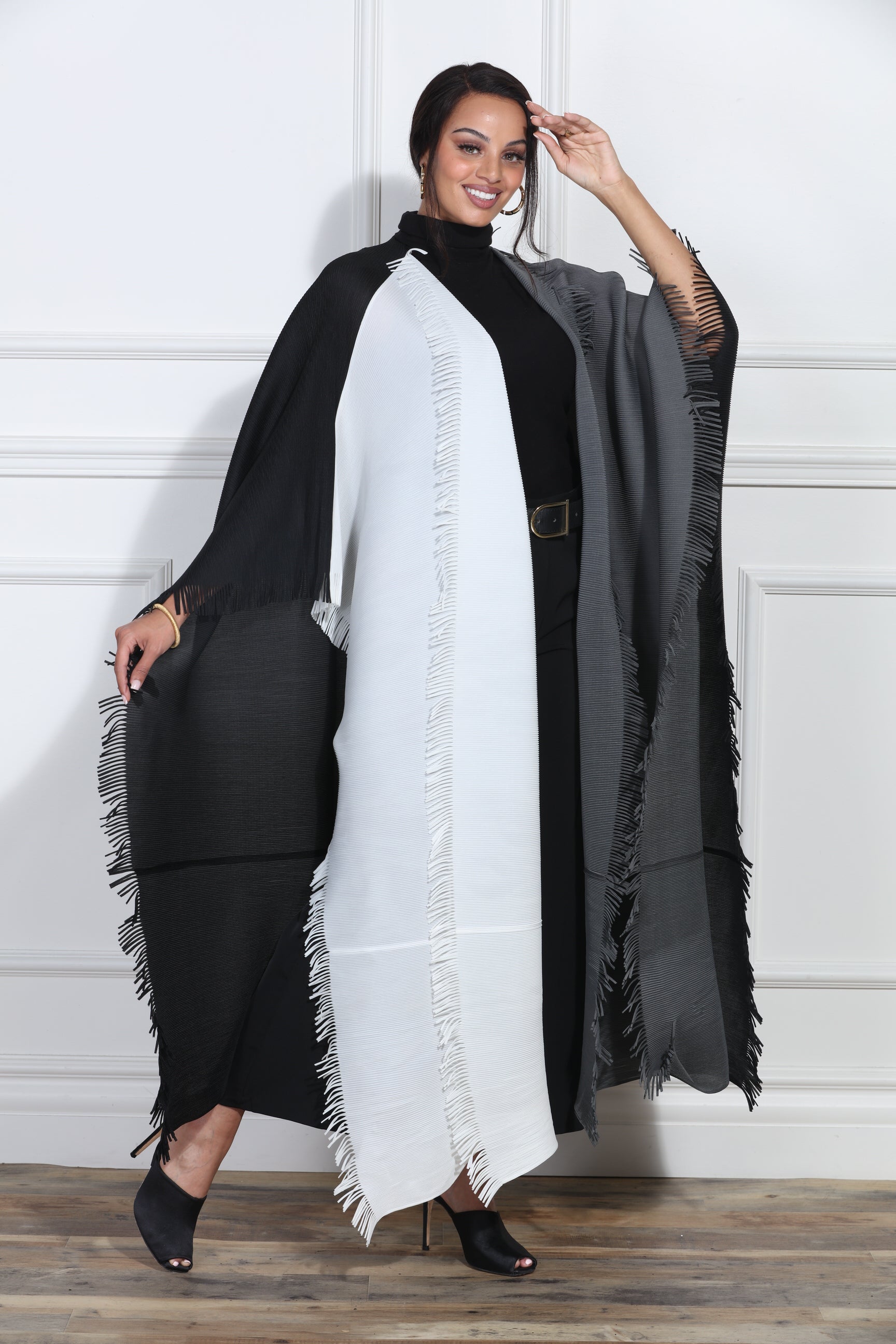 Luxe Moda LM403 Two Tone Fringe Duster