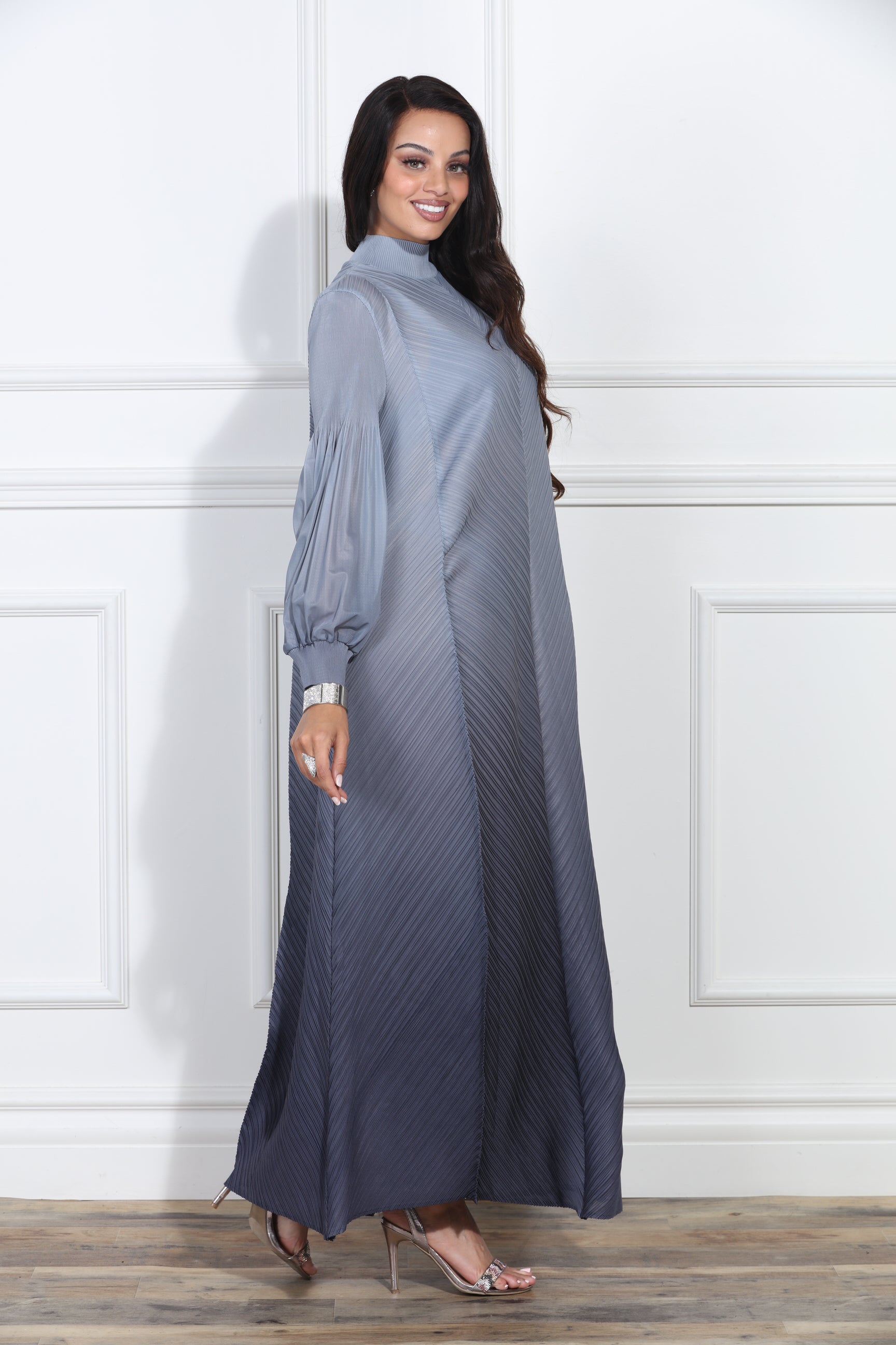 Luxe Moda LM406 Ombre Pleated Dress