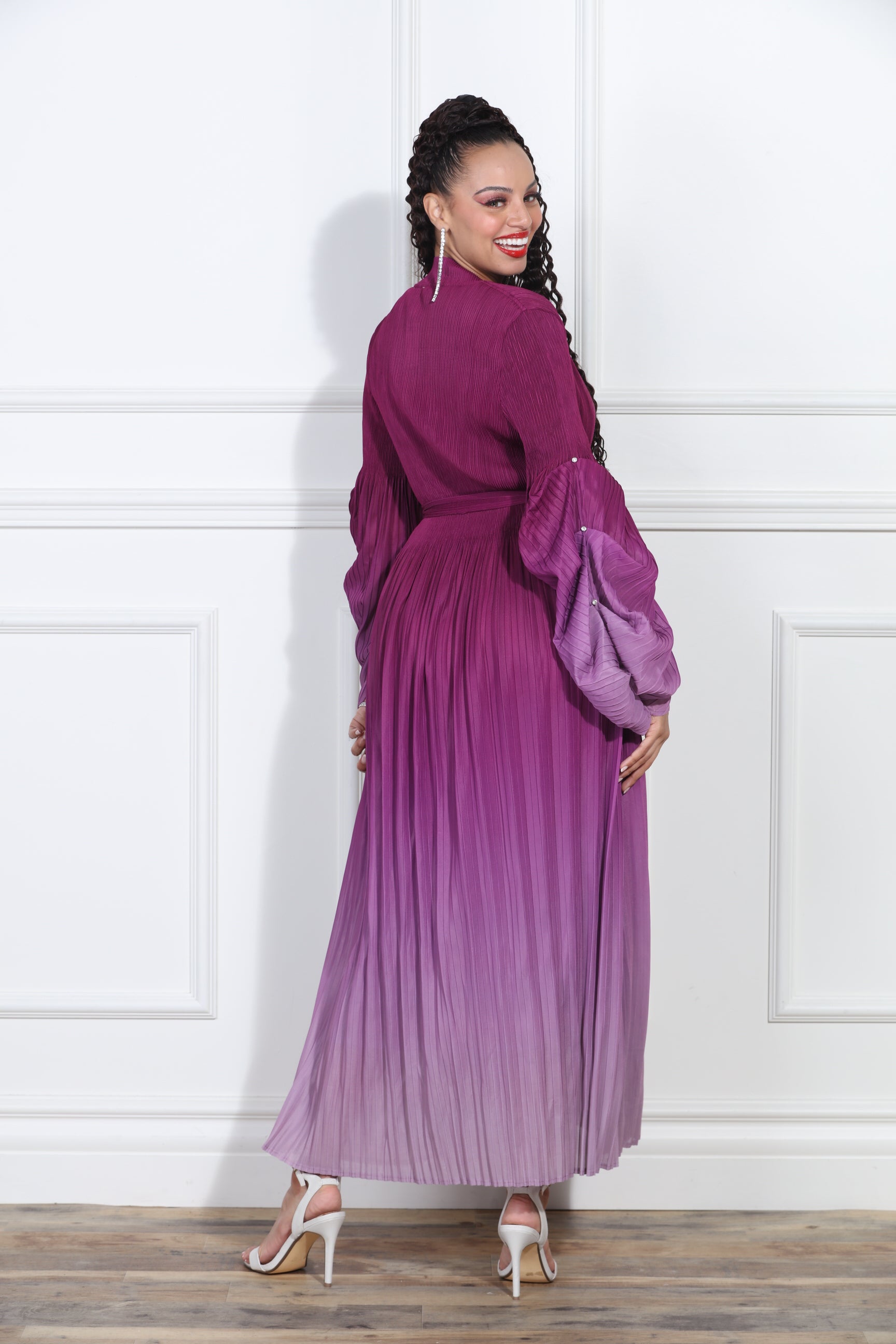 Luxe Moda LM407 Ombre Dress with Duster