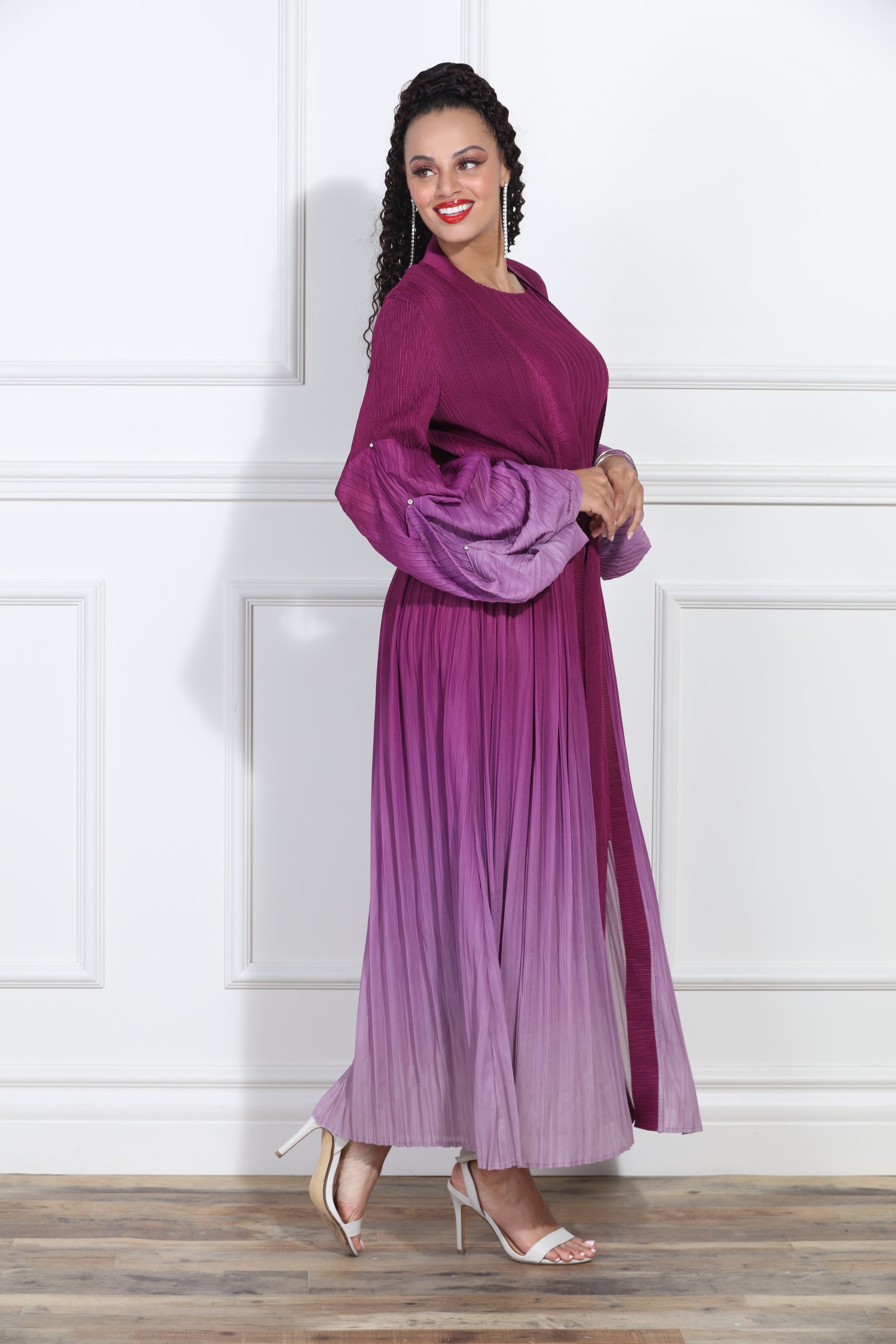 Luxe Moda LM406 Ombre Pleated Dress