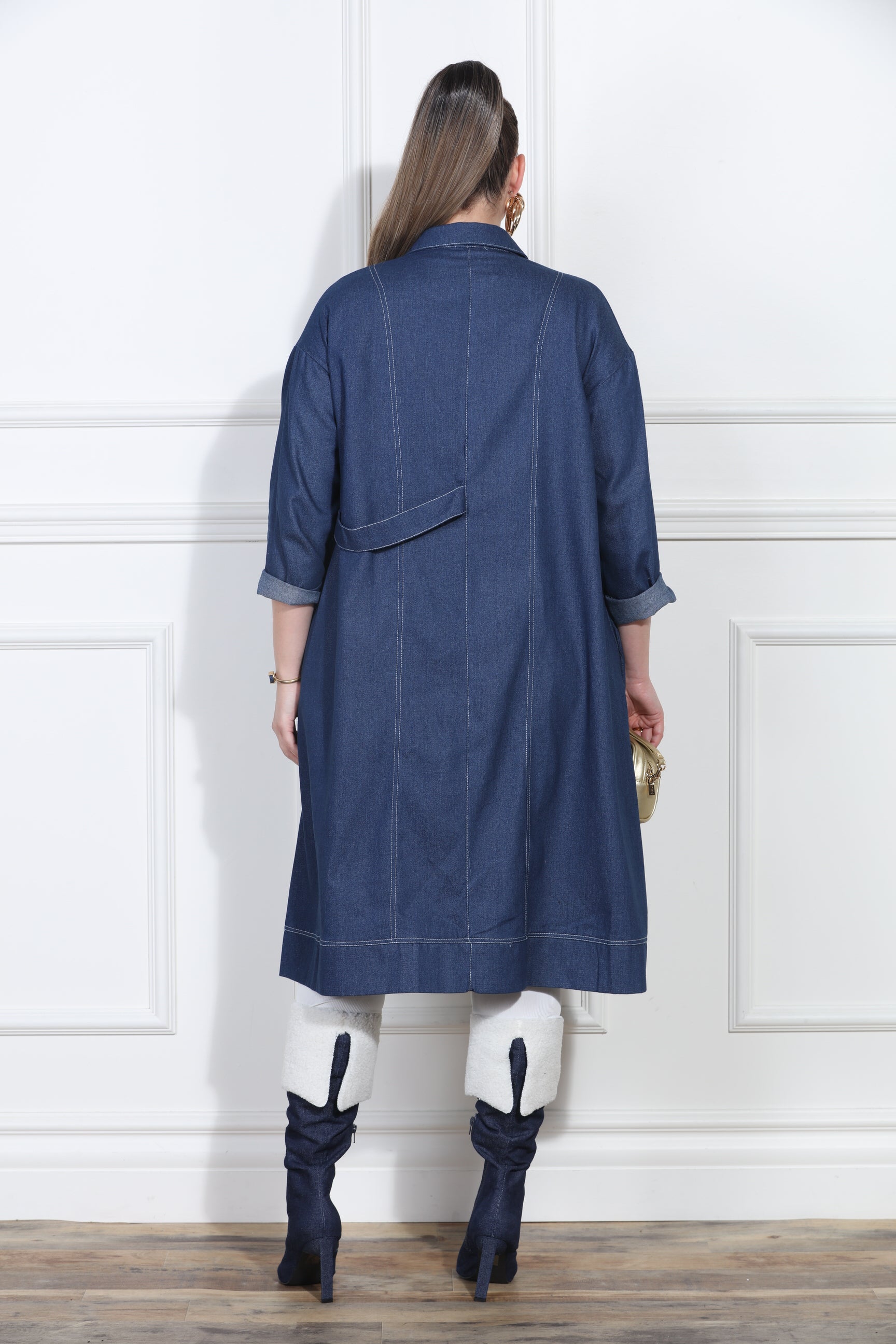 Luxe Moda LM413 Denim Coat Dress