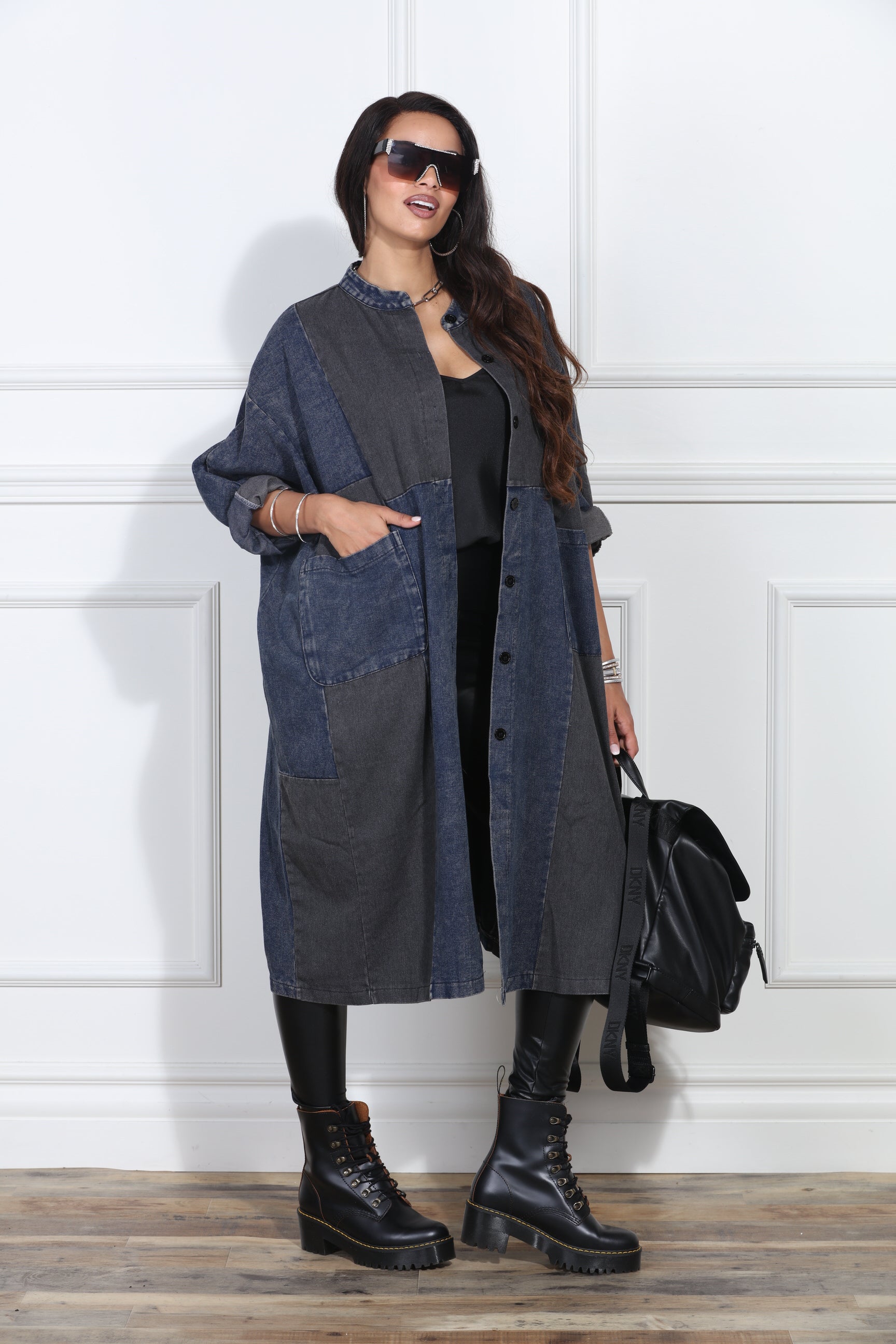 Luxe Moda LM420 Denim Coat Dress