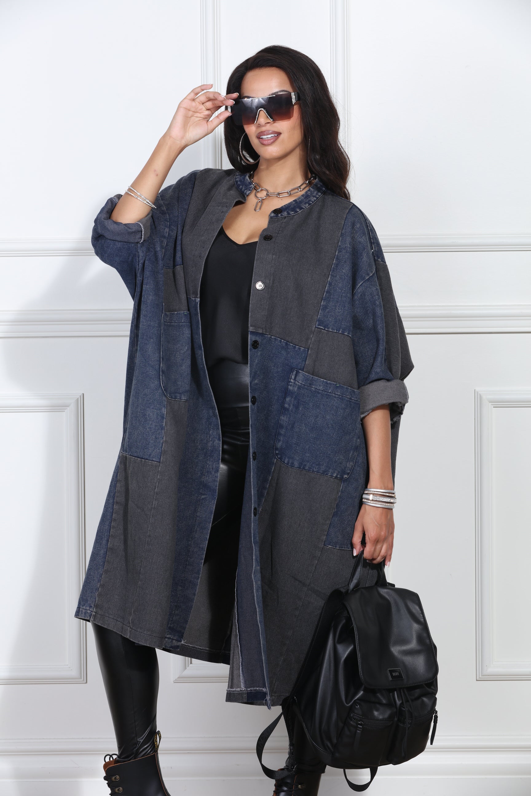 Luxe Moda LM420 Denim Coat Dress