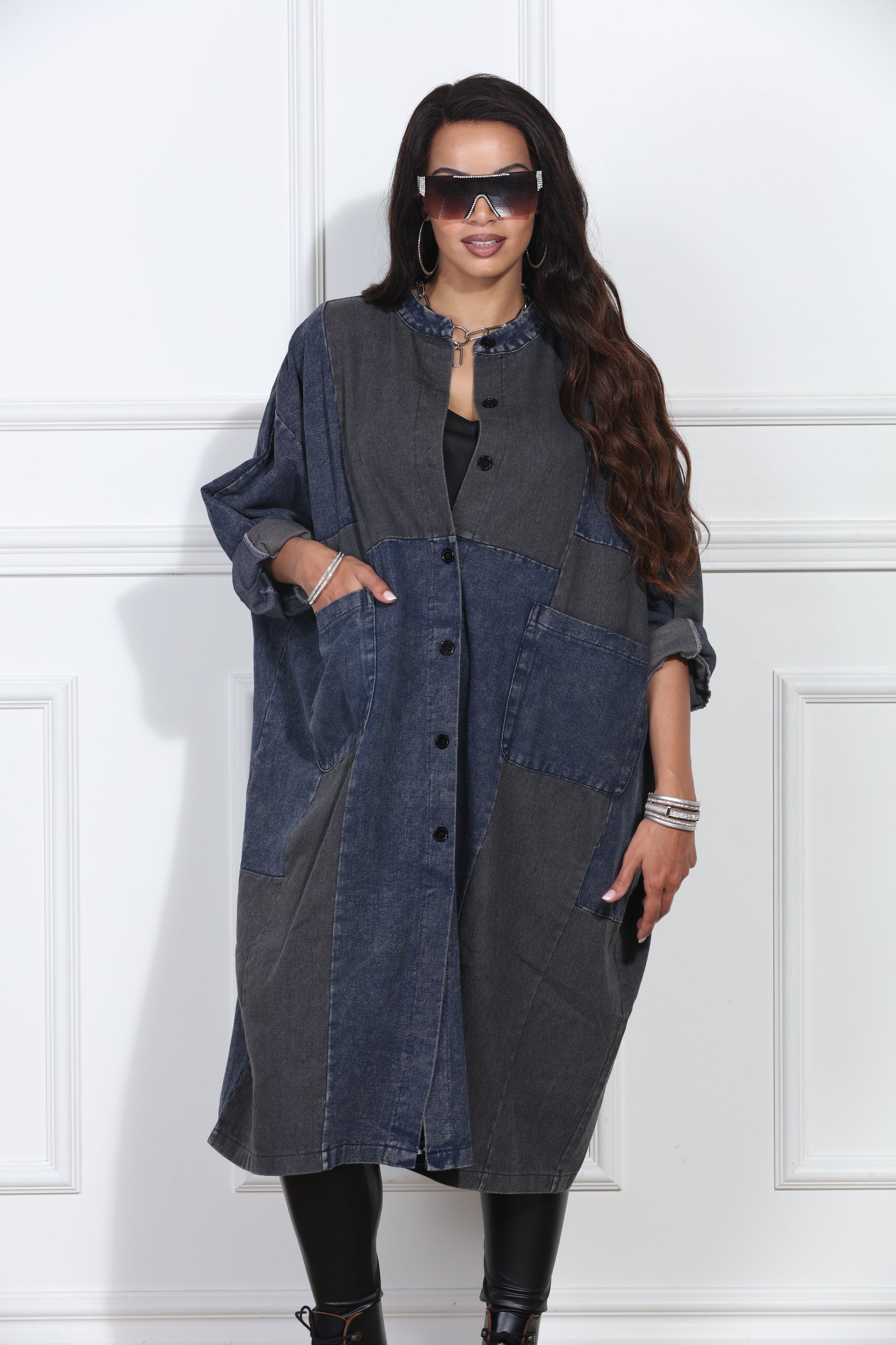 Luxe Moda LM420 Denim Coat Dress