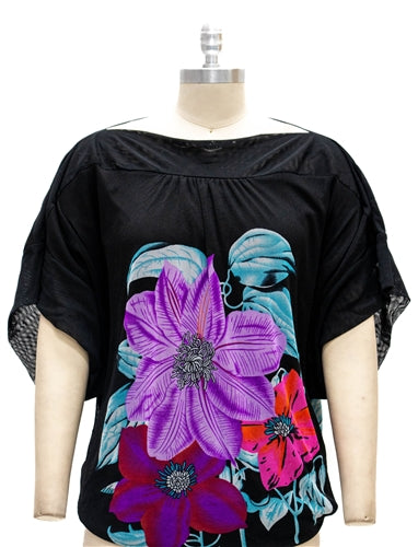 Micheal K 81253 Print Dolman Top