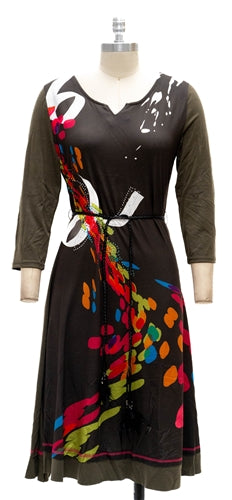 Micheal K 8543Q Belted Jersey Dress