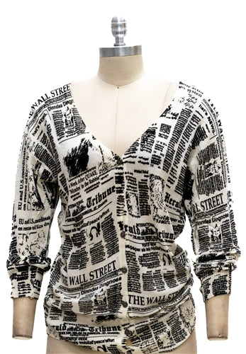 Micheal K 8890 Newsprint Knit Cardigan