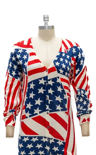 Micheal K 8893 Flag Print Cardigan