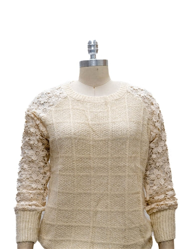 Micheal K 8913 Lace Sleeve Sweater