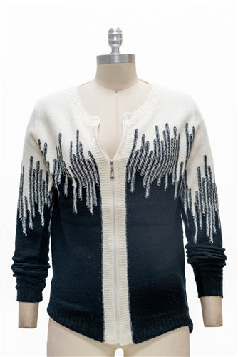 Micheal K 8922 Zip Up Sweater