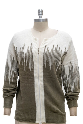 Micheal K 8922 Zip Up Sweater