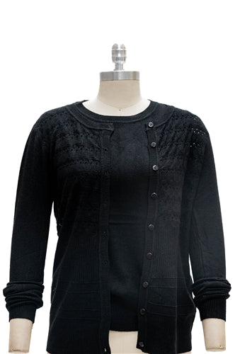 Micheal K 8928 2pc Button Up Knit Sweater
