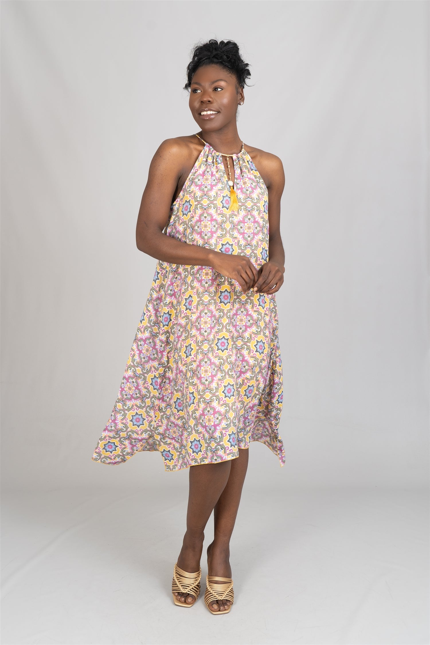 Mlle Gabrielle 112098 Jewelry Accent Print Dress