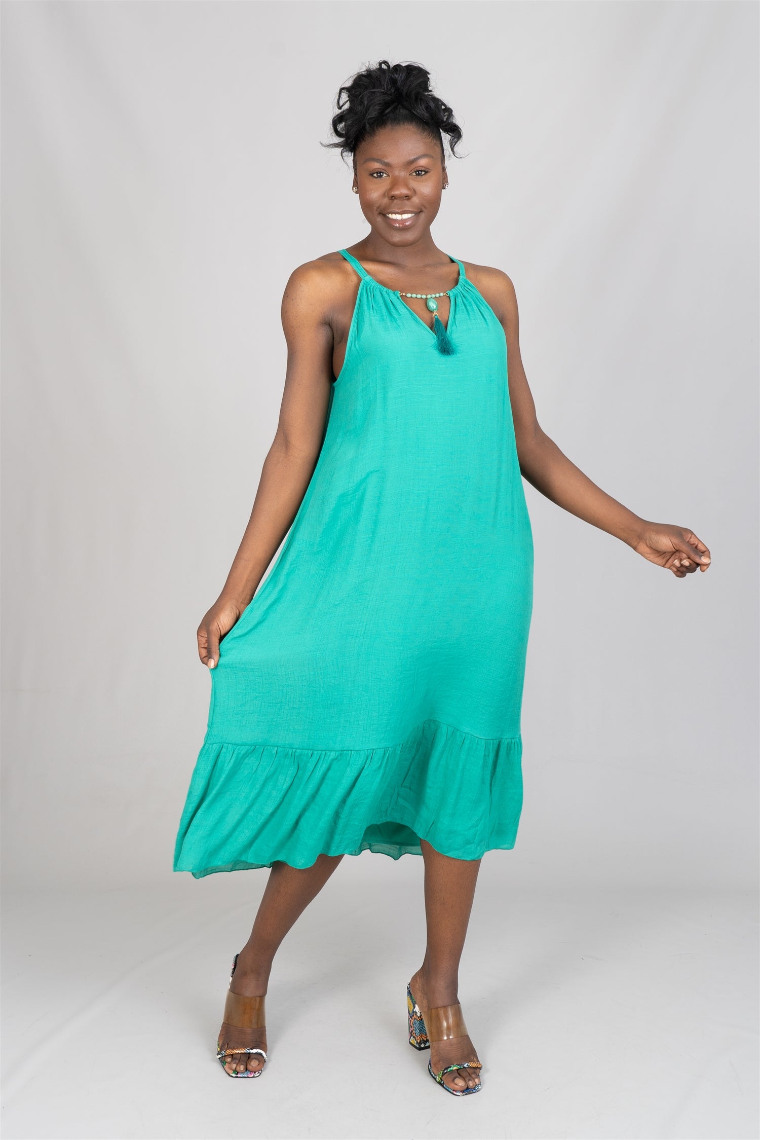 Mlle Gabrielle 121746B Bead Detail PlusSize Dress