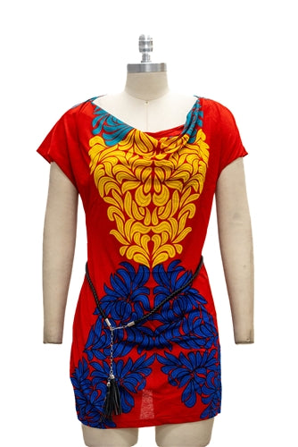 Paris Paris 8376 Belted Tunic Top