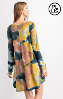 Rae Mode D1119DPL Tie Dye Waffle Dress