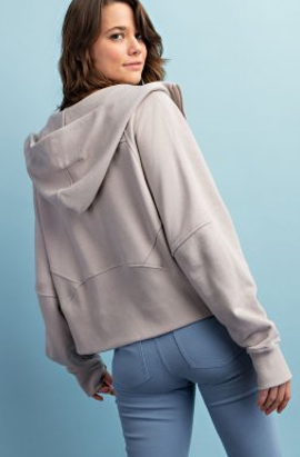 Rae Mode J3101PL Cropped Plus Size Hoodie Jacket
