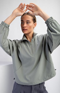 Rae Mode J3102PL Plus Size Pullover Quater Zip Jacket