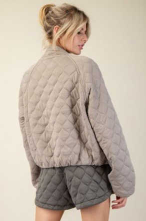 Rae Mode J3114 Quilted Bomber Jacket