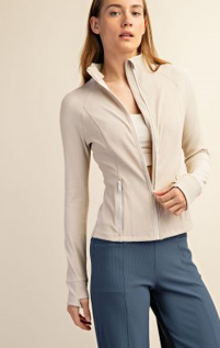 Rae Mode J3125PL Plus Size Nylon Ribbed Jacket