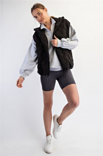 Rae Mode J3131 Quilted Hoodie Vest