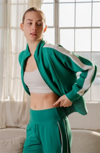 Rae Mode J3133 Zip Up Striping Jacket