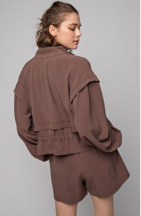 Rae Mode J3784PL Crinkle Crop Plus Size Jacket