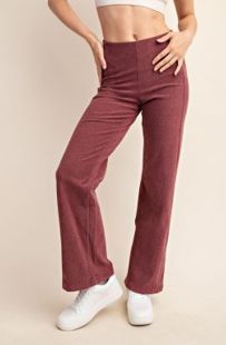Rae Mode P6332PL Plus Size Ribbed Straight Leg Pant
