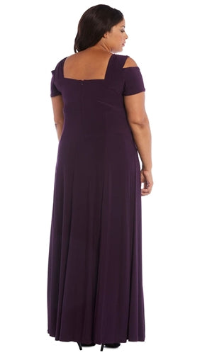 R&M Richards 1367 Cold-shoulder Long Dress