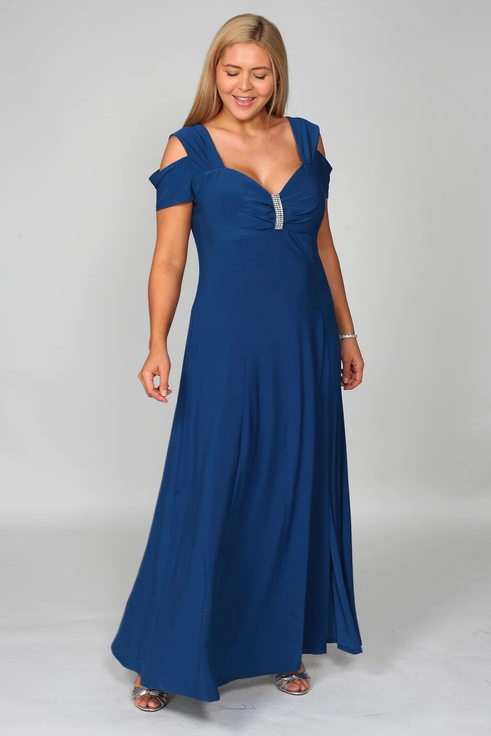 R&M Richards 1367W Cold-shoulder Plus Size Long Dress