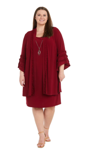 RM Richards 3066W 2pc Plus Size Jacket Dress with Necklace