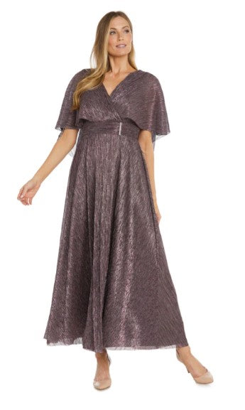 RM Richards 3222W Long Plus Size Pleated Dress