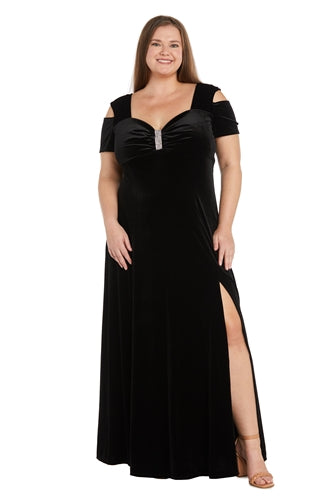 RM Richards 3227W Plus Size Velvet Long Dress