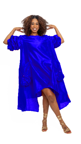 Step In Style AA24152 Hilo Faux Silk Balloon Dress