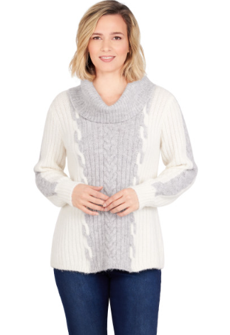 Skye's The Limit 36260 Plus Size Cable Knit Sweater