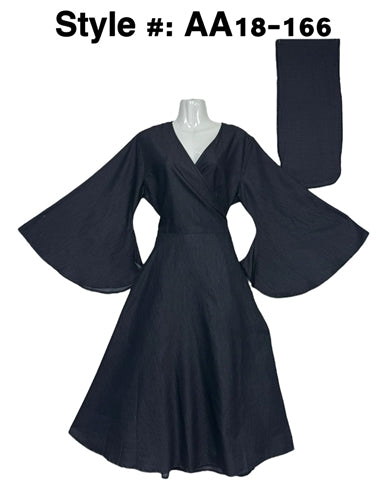 Step In Style AA18166X Denim Plus Size Wrap Dress