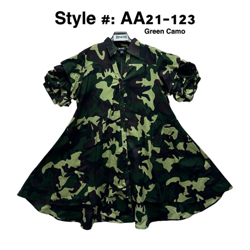 Step In Style AA21123CAMO Shirt Dress
