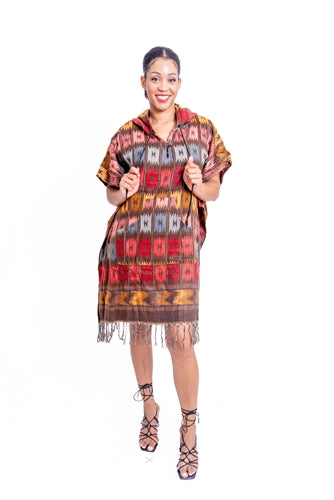Step in Style AA22802 Long Poncho Hoodie