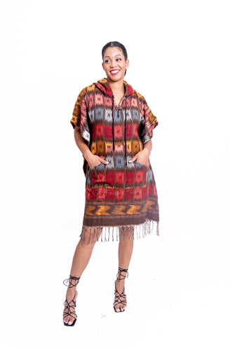 Step in Style AA22802 Long Poncho Hoodie