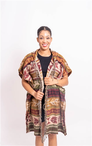 Step in Style AA22804 Long Open Aztec Hoodie