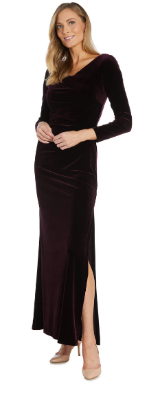 Nightway 22197 Long Stretch Velvet Dress